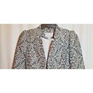 H &M Women's Tapestry Blazer Jacket Lined Classic Boutique Suit Jacket Size 4